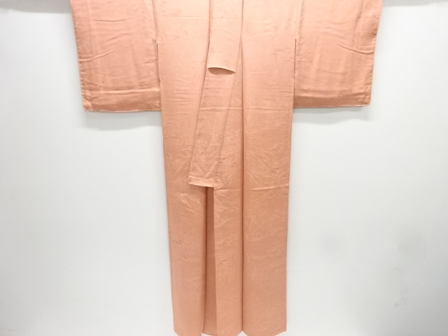  木立風景模様織り出し色無地着物